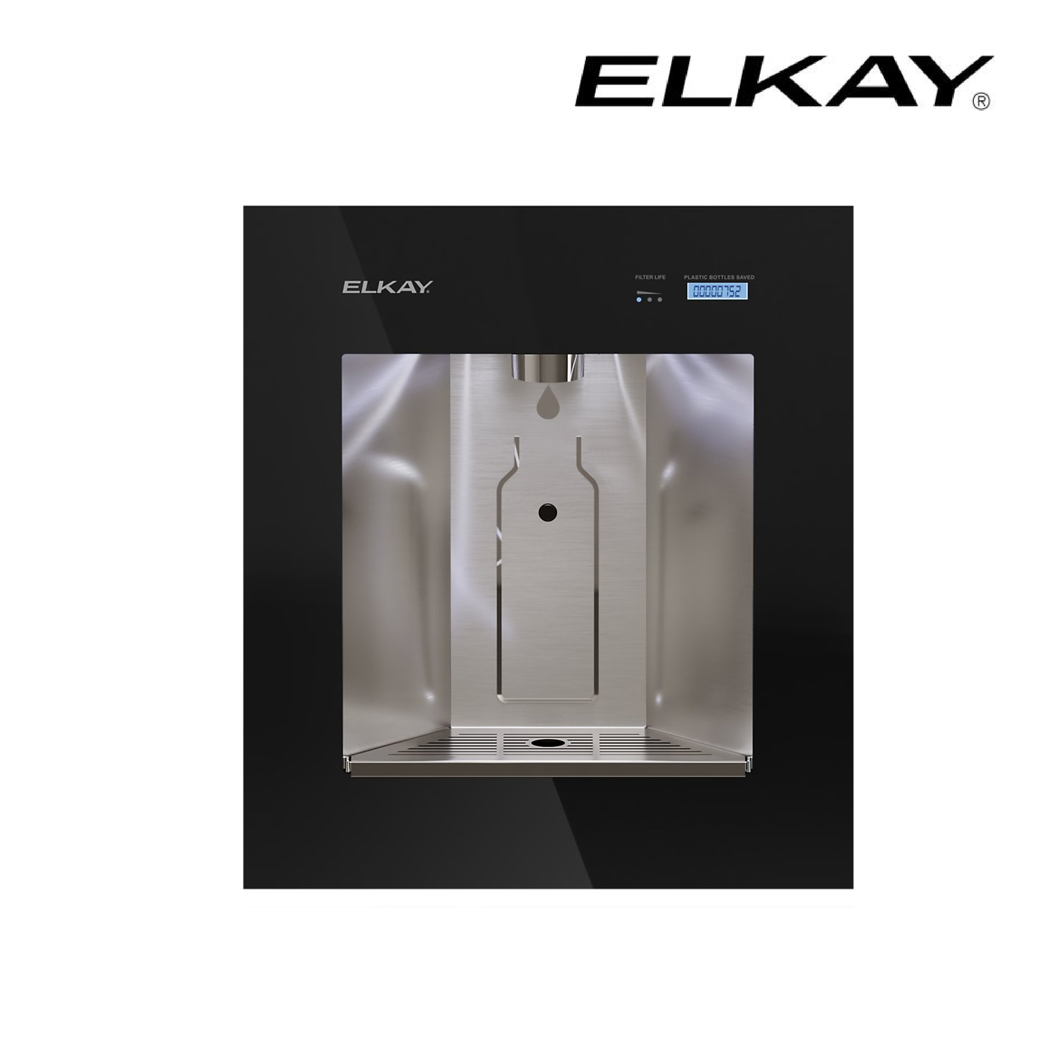 Elkay ezH2O Liv® Pro In-Wall Filtered Water Dispenser, Non-refrigerated - Midnight Black